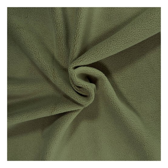 Khaki Stretch Fleece Fabric by the Metre image number 1