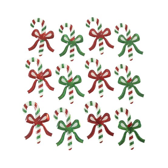 Candy Cane Epoxy Stickers 12 Pack  image number 1