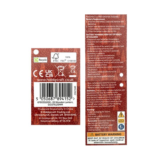 Wooden Christmas Lantern Decoration 24cm image number 5