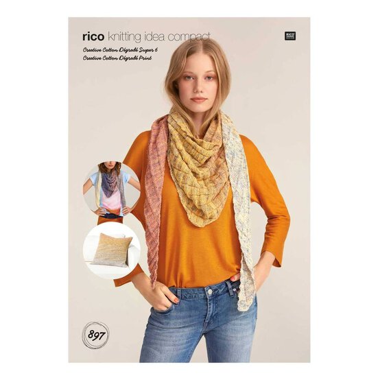 Rico Creative Cotton Degrade Triangular Shawl Digital Pattern 897 image number 1