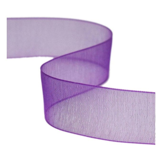 Purple Organdie Ribbon 20mm x 5m image number 1