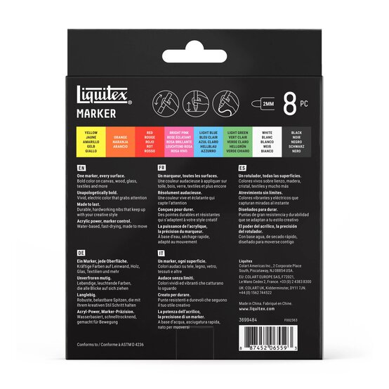 Liquitex Essential Markers 2mm 8 Pack image number 5