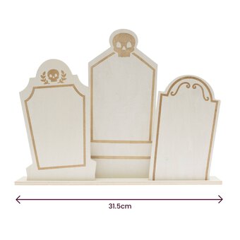 Wooden Tombstones Decoration 31.5cm
