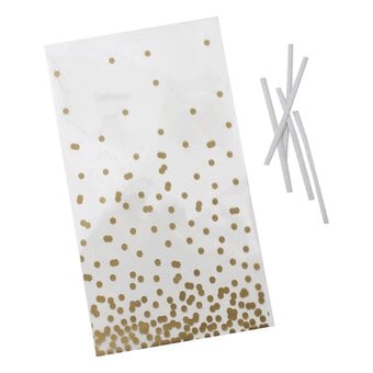 Ginger Ray Gold Spot Lollipop Bags and Ties 25 Pack