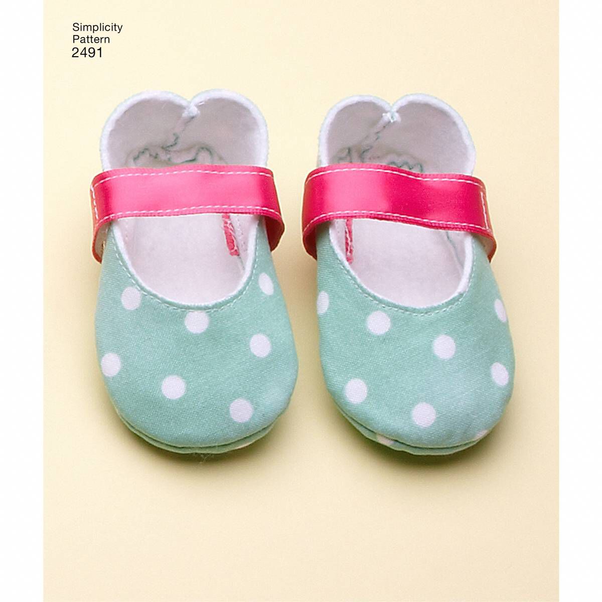 Simplicity 2491 Sewing Pattern for Baby Shoes for Sizes XS L S M