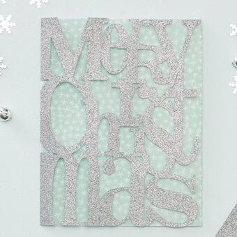 Your Cricut Explore Merry Christmas Glitter Card
