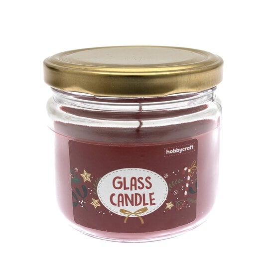 Red Glass Jar Candle 8cm image number 3