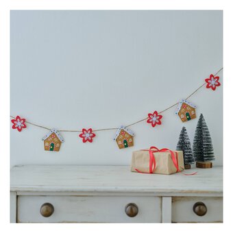 Felt Gingerbread House Garland 1.2m