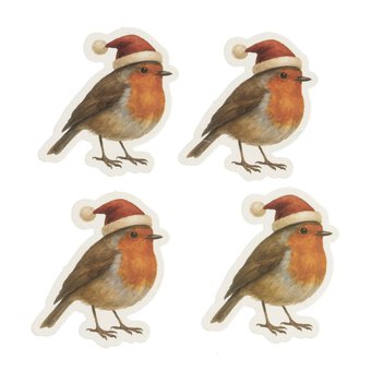 Christmas Robin Card Toppers 4 Pack