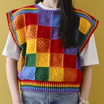 How to Crochet a Rainbow Granny Square Vest