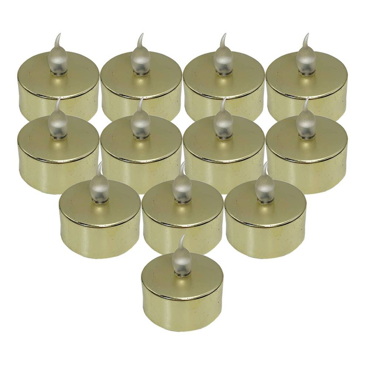 LED Gold Tea Lights 12 Pack Hobbycraft