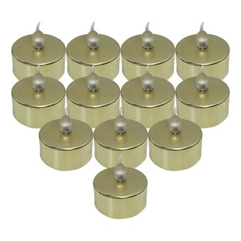 LED Gold Tea Lights 12 Pack
