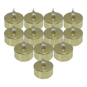 LED Gold Tea Lights 12 Pack