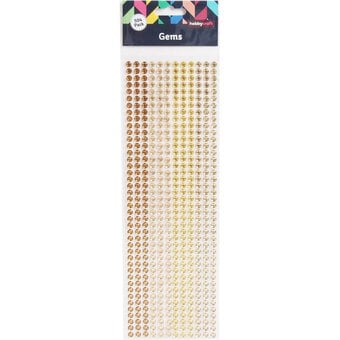Mixed Gold Adhesive Gems 6mm 504 Pack image number 3