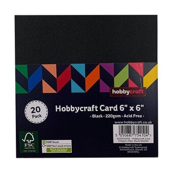 Black Card 6 x 6 Inches 20 Pack