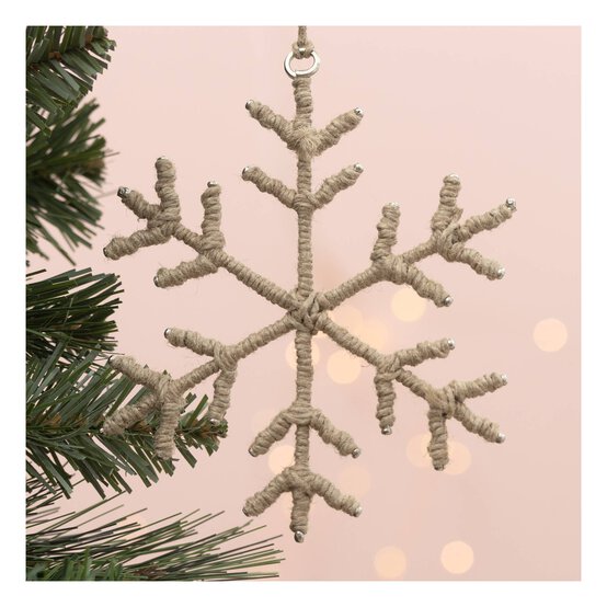 Hanging Twine Snowflake Decoration 11cm image number 1