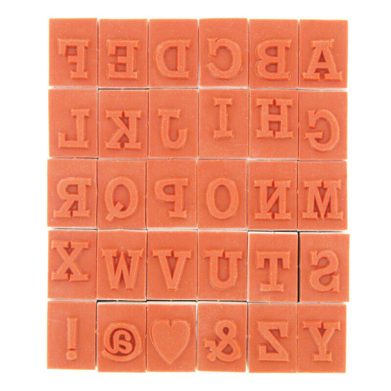 Bold Alphabet Wooden Stamps 30 Pack Hobbycraft