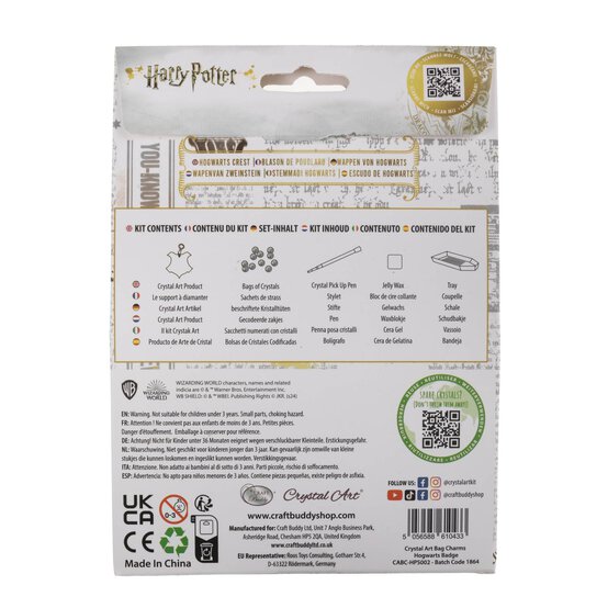 Crystal Art Harry Potter Hogwarts Badge Bag Charm Kit image number 5