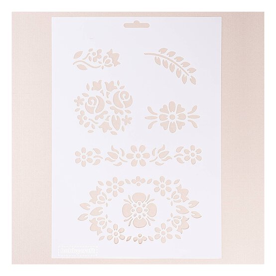 Multi Floral Stencil 21cm x 29cm  image number 1
