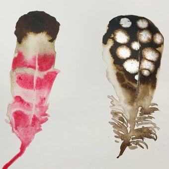 How to Create Feathers with Acrylic Inks