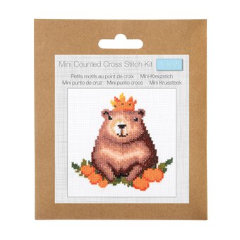 Trimits Capybara Mini Cross Stitch Kit 13cm x 13cm
