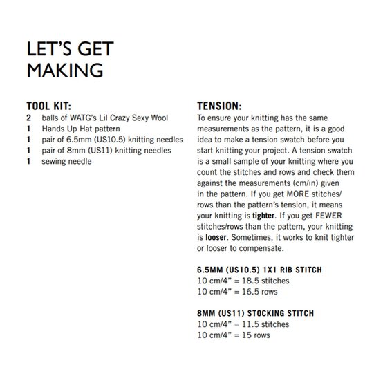 Wool and the Gang Hands Up Hat Pattern image number 3