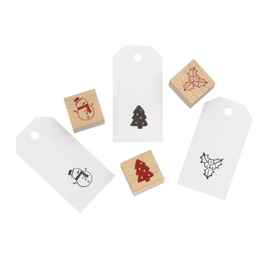 Christmas Wooden Stamp and Gift Tag Set image number 3