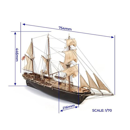 OcCre HMS Endurance Wooden Ship Model Kit 1:70 image number 3