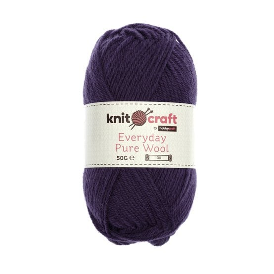 Knitcraft Purple Everyday Pure Wool DK 50g  image number 1