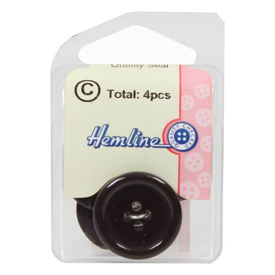 Hemline Brown Basic Jacket Button 4 Pack image number 2