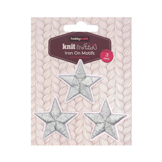 Silver Star Iron-On Motifs 3 Pack image number 4