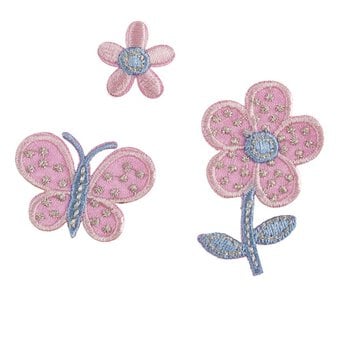 Trimits Flower and Butterfly Iron-On Patches 3 Pack