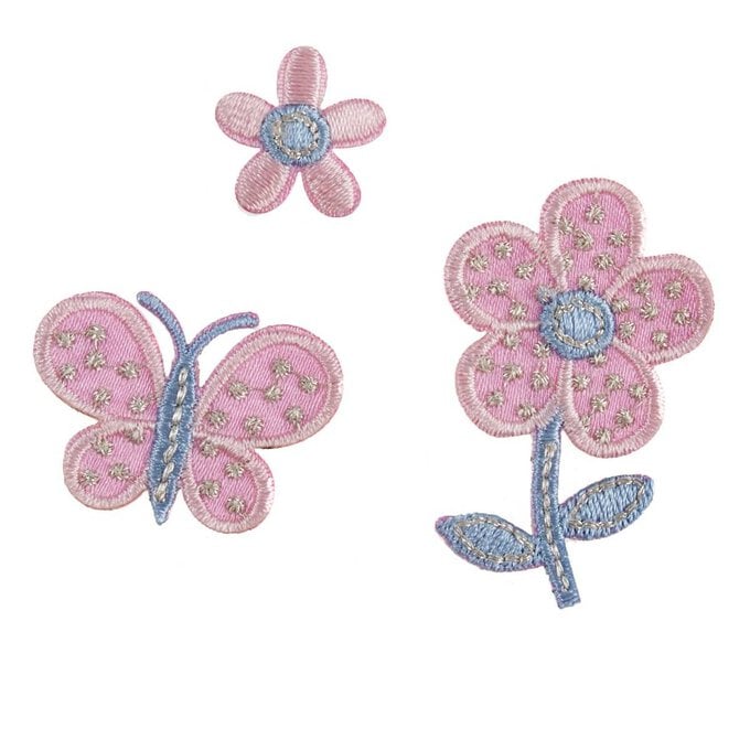Trimits Flower and Butterfly Iron-On Patches 3 Pack image number 1