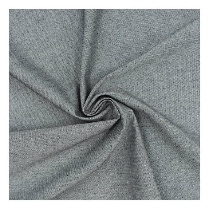 Grey Spot Cotton Oxford Chambray Fabric by the Metre image number 1