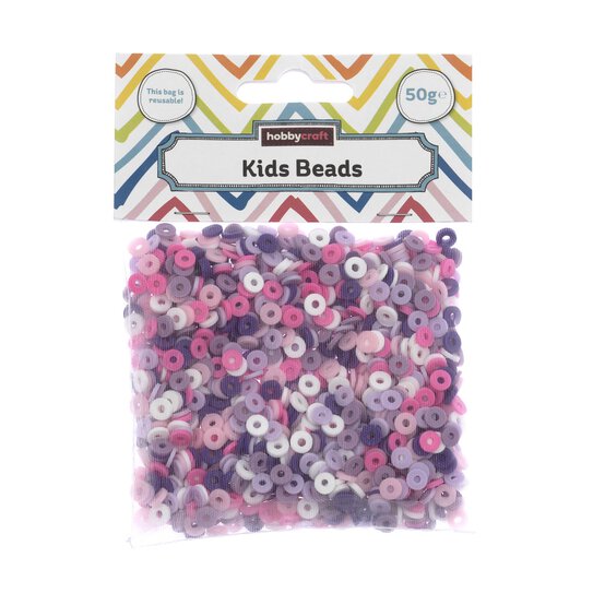 Pink Flat Beads 50g image number 4