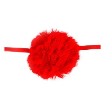 Red Faux Fur Pom Pom 11cm 
