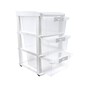 White Storage Tower with Wheels 3 Drawers image number 2