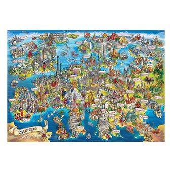 Crazy Map of Europe Jigsaw Puzzle 1000 Pieces