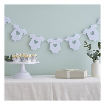 Create & Celebrate White Felt Baby Grow Bunting 2.4m