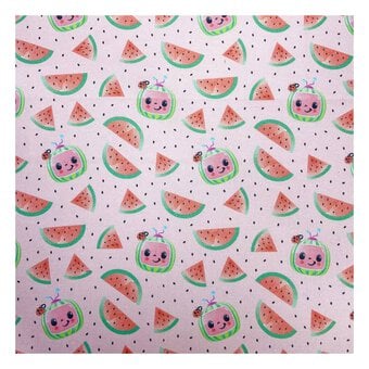 Cocomelon Watermelon Logo Cotton Fabric by the Metre