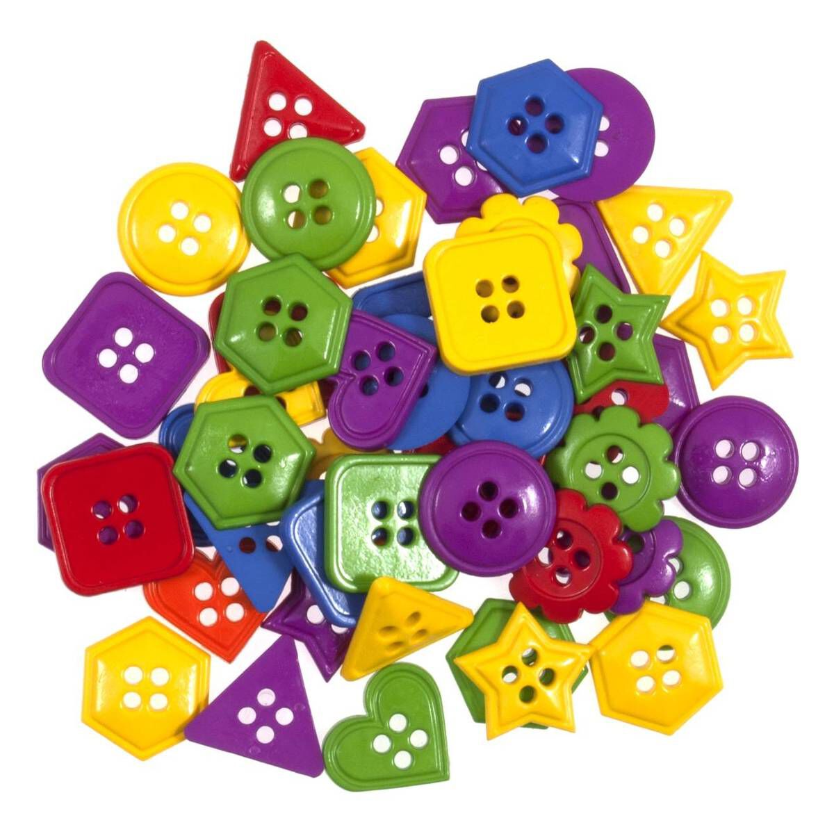 Trimits Primary Colour Geometry Buttons 20g | Hobbycraft