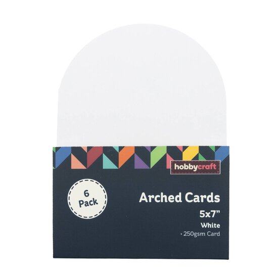 White Arched Cards 5 x 7 Inches 6 Pack image number 4