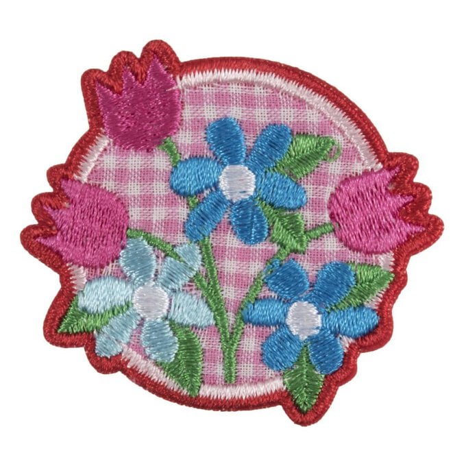 Trimits Gingham Flower Iron-On Patch image number 1
