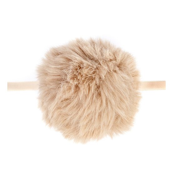 Natural Faux Fur Pom Pom 11cm  image number 2