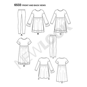 New Look Women's Babydoll Top and Leggings Sewing Pattern 6533