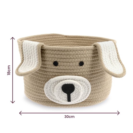 Brown Dog Cotton Rope Basket 30cm x 18cm  image number 4