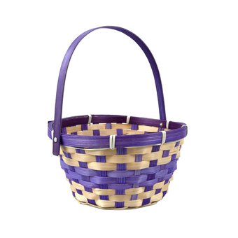 Purple Bamboo Easter Basket 20cm
