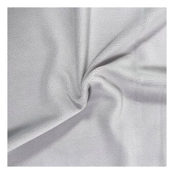 Silver Grey Stretch Fleece Fabric by the Metre