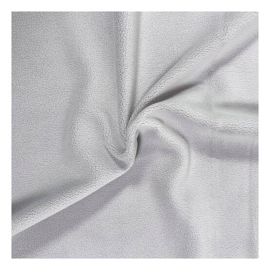 Silver Grey Stretch Fleece Fabric by the Metre image number 1