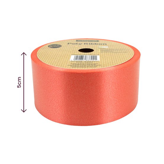 Red Poly Ribbon 5cm x 91m  image number 4